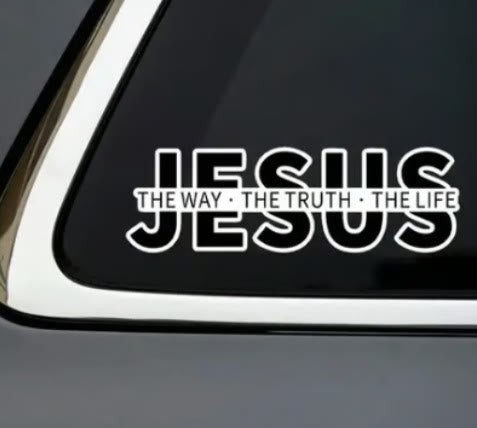 FREE Today: Bold Outline JESUS The Way The Truth The Life Letter Car Window Sticker: A Symbol of Abiding Faith & Divine Safeguard - image 5