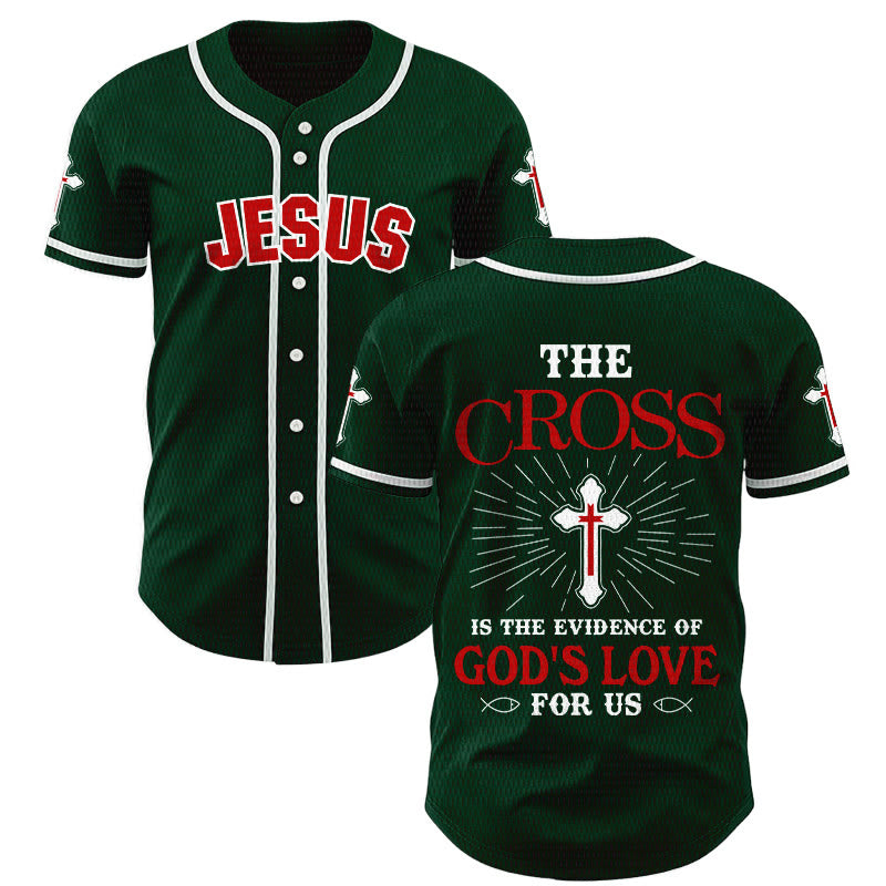 Christianartworkshop The Cross Is The Evidence Of God's Love Unisex Baseball Jersey - Green - 5XL - image 49