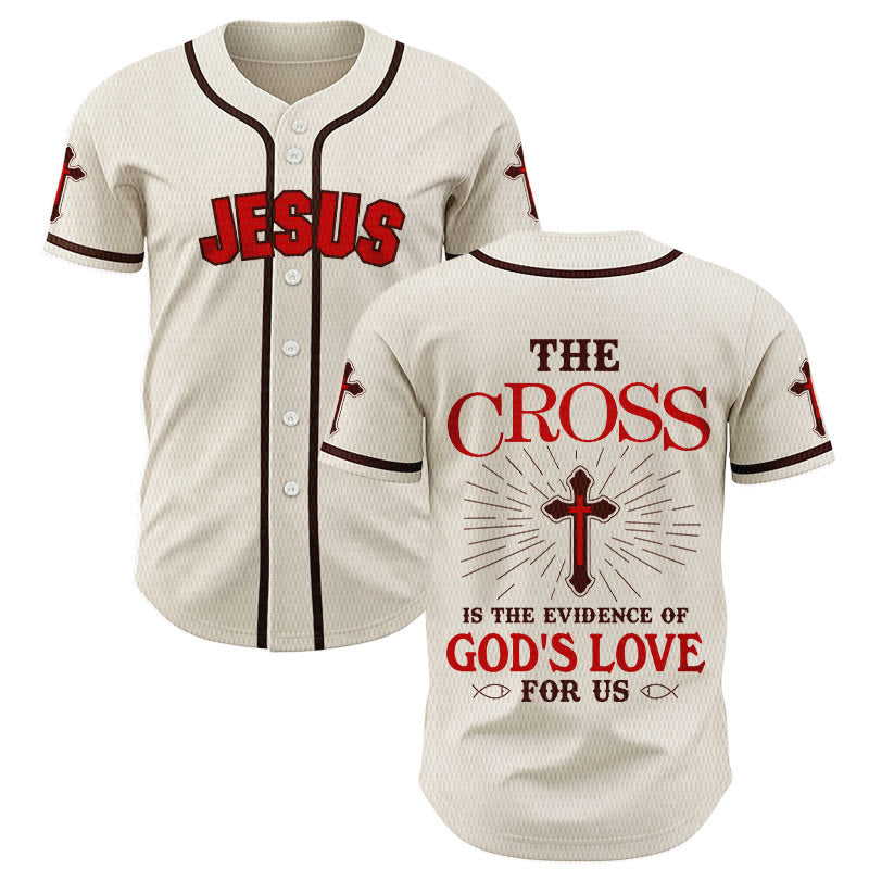 Christianartworkshop The Cross Is The Evidence Of God's Love Unisex Baseball Jersey - Apricot - 5XL - image 0