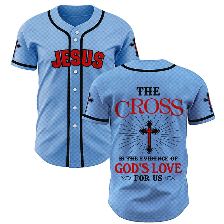Christianartworkshop The Cross Is The Evidence Of God's Love Unisex Baseball Jersey - Blue - 5XL - image 35