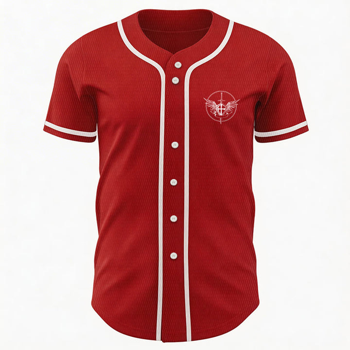 Christianartworkshop St.Michael Archangel Defend Us Unisex Baseball Jersey - image 15