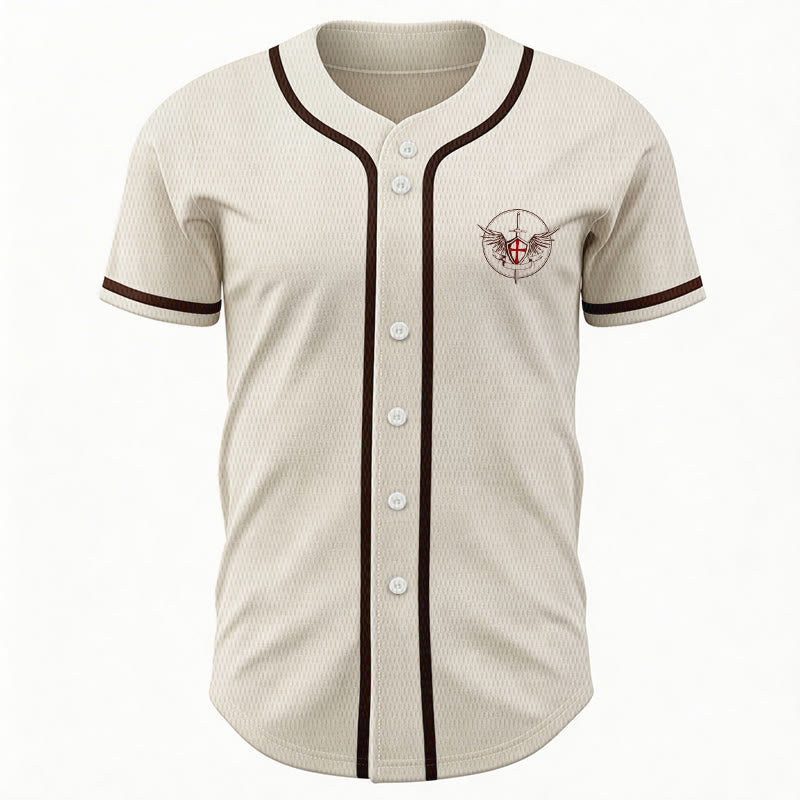 Christianartworkshop St.Michael Archangel Defend Us Unisex Baseball Jersey - image 50