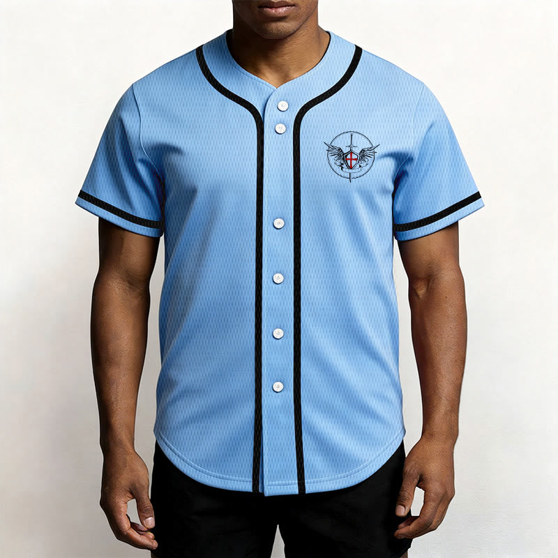 Christianartworkshop St.Michael Archangel Defend Us Unisex Baseball Jersey - image 30