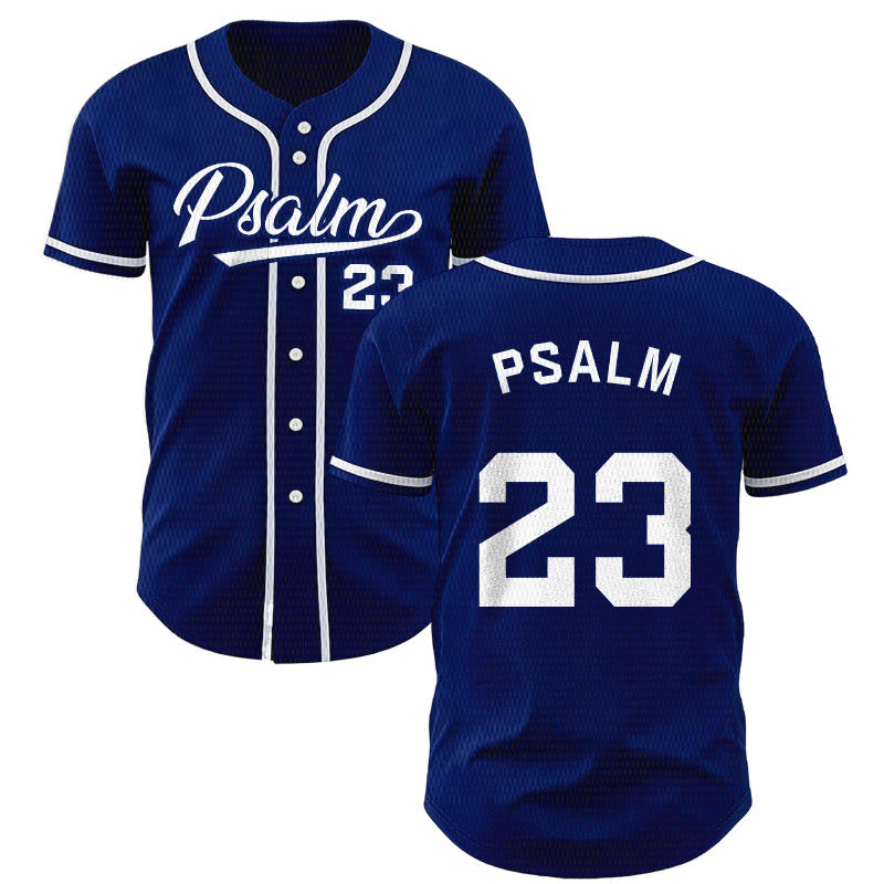 Christianartworkshop Retro Sport Style Psalm 23 Unisex Baseball Jersey - Navy Blue - 5XL - image 0