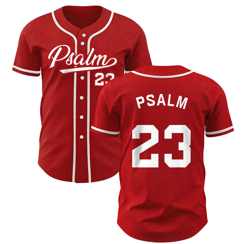 Christianartworkshop Retro Sport Style Psalm 23 Unisex Baseball Jersey - Red - 5XL - image 21