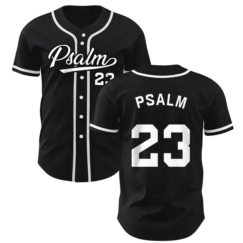 Christianartworkshop Retro Sport Style Psalm 23 Unisex Baseball Jersey - Black - 5XL - image 14