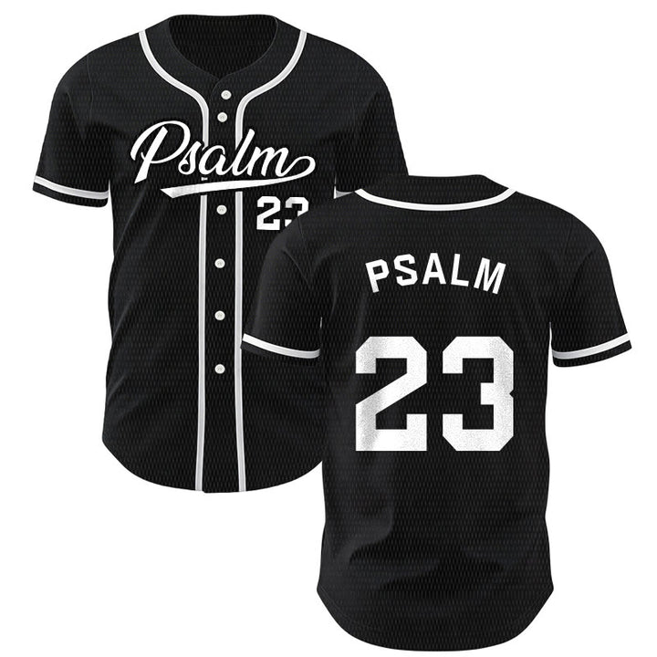 Christianartworkshop Retro Sport Style Psalm 23 Unisex Baseball Jersey - Black - 5XL - image 14