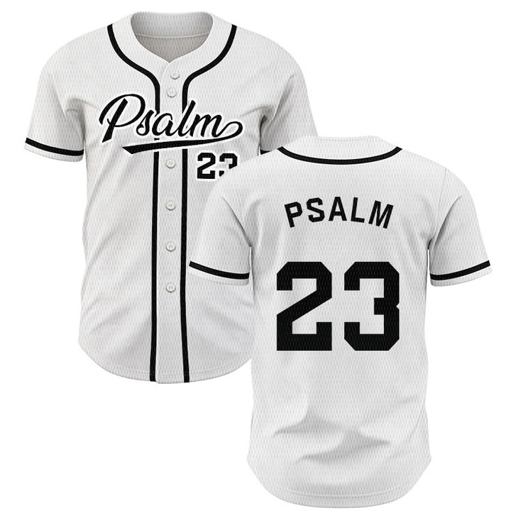 Christianartworkshop Retro Sport Style Psalm 23 Unisex Baseball Jersey - White - 5XL - image 7