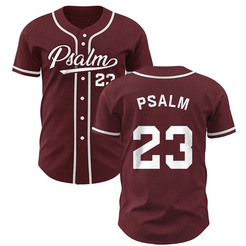Christianartworkshop Retro Sport Style Psalm 23 Unisex Baseball Jersey - Wine - 5XL - image 28