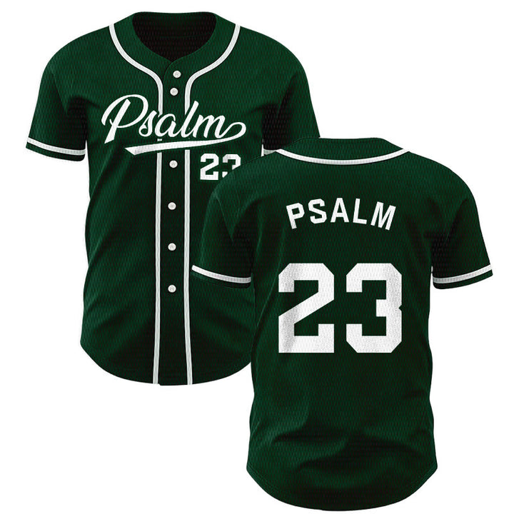 Christianartworkshop Retro Sport Style Psalm 23 Unisex Baseball Jersey - Green - 5XL - image 42