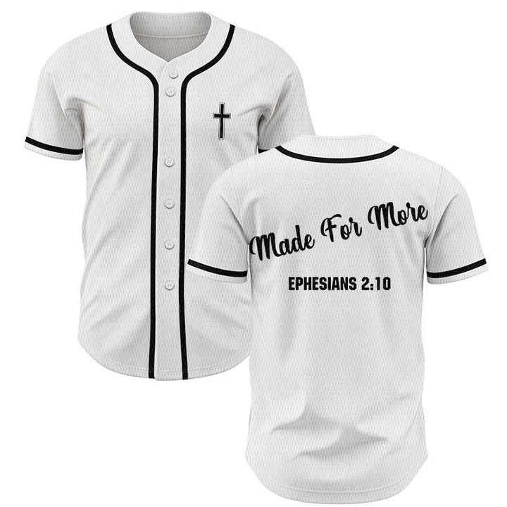 Christianartworkshop Made For More Ephesians 2:10 Unisex Baseball Jersey - White - 5XL - image 7