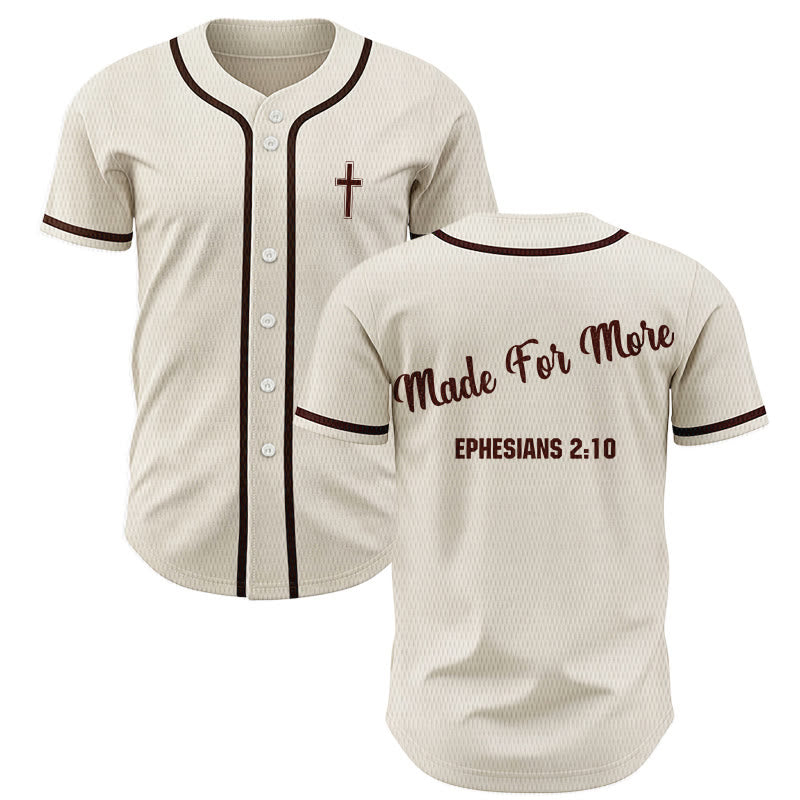 Christianartworkshop Made For More Ephesians 2:10 Unisex Baseball Jersey - Apricot - 5XL - image 49