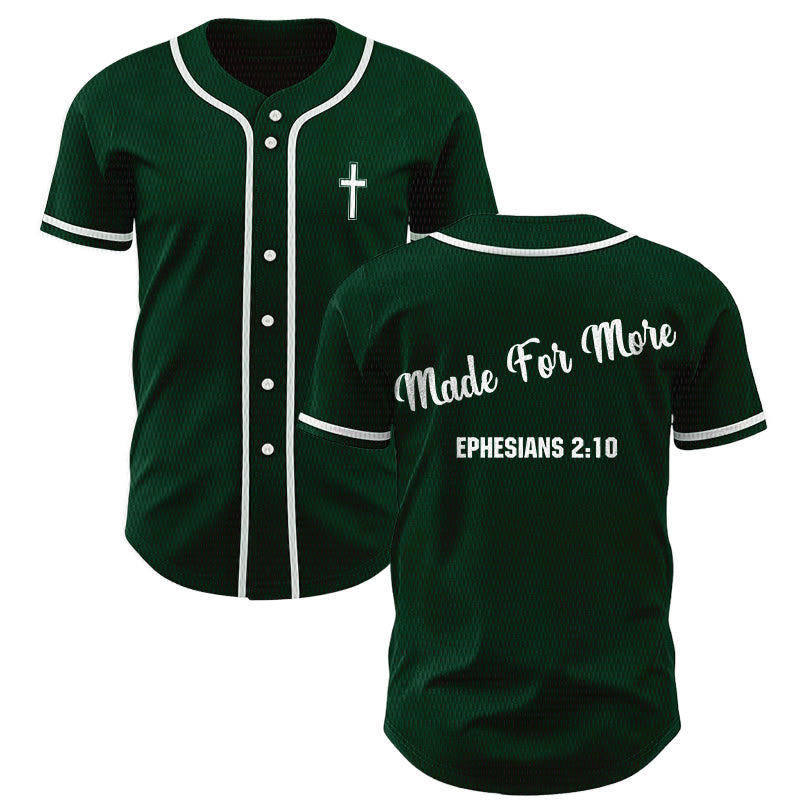 Christianartworkshop Made For More Ephesians 2:10 Unisex Baseball Jersey - Green - 5XL - image 42