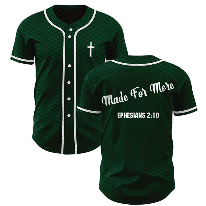 Christianartworkshop Made For More Ephesians 2:10 Unisex Baseball Jersey - Green - 5XL - image 42