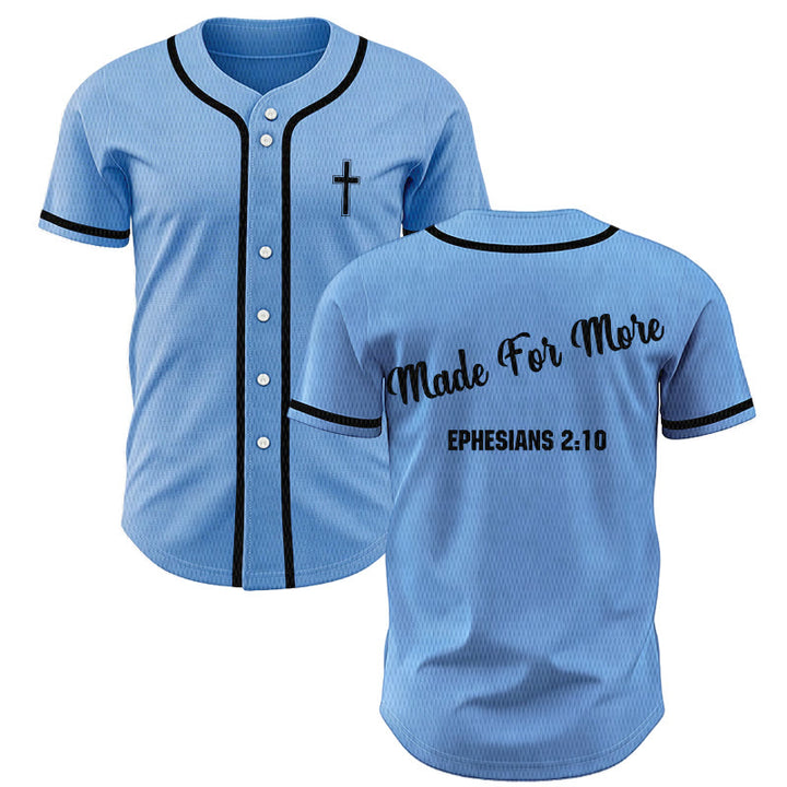 Christianartworkshop Made For More Ephesians 2:10 Unisex Baseball Jersey - Blue - 5XL - image 28