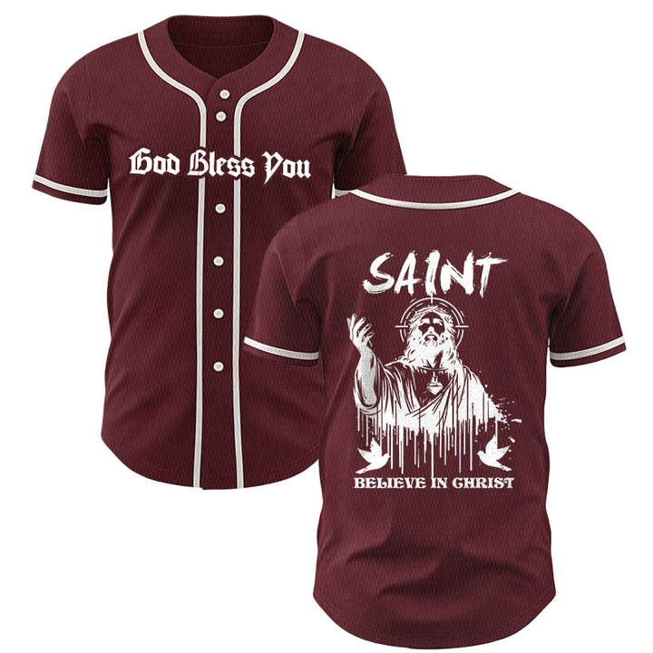 Christianartworkshop Saint Believe In Christ Unisex Baseball Jersey - Wine - 5XL - image 21