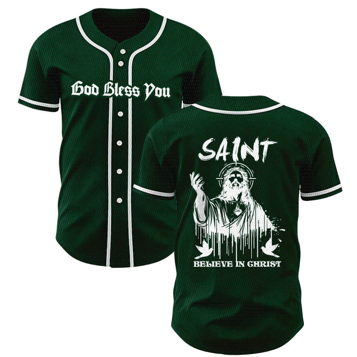 Christianartworkshop Saint Believe In Christ Unisex Baseball Jersey - Green - 5XL - image 42