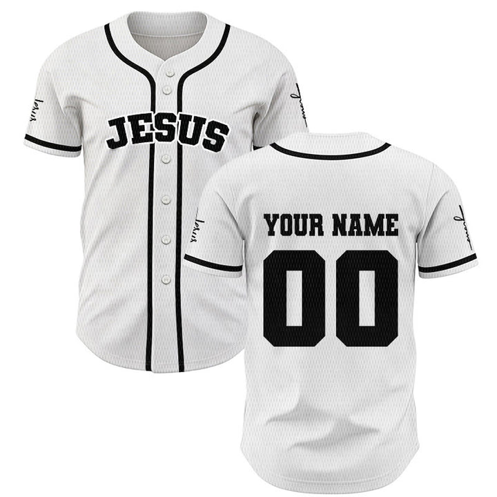 Christianartworkshop Classic Jesus Personalized Sportswear Unisex Custom Baseball Jersey - White - 5XL - Name & Number Customized - image 7