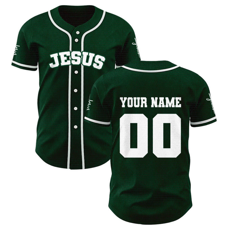 Christianartworkshop Classic Jesus Personalized Sportswear Unisex Custom Baseball Jersey - Green - 5XL - Name & Number Customized - image 42