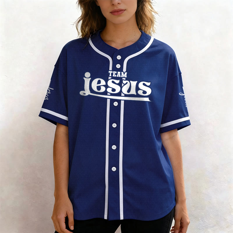 Christianartworkshop Bold Team Jesus Custom Name Number Unisex Custom Baseball Jersey - image 3