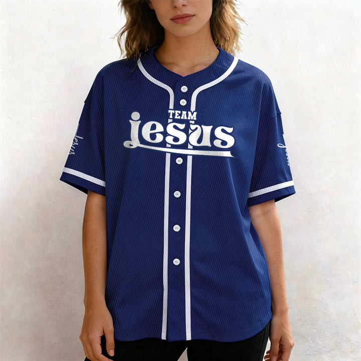 Christianartworkshop Bold Team Jesus Custom Name Number Unisex Custom Baseball Jersey - image 3