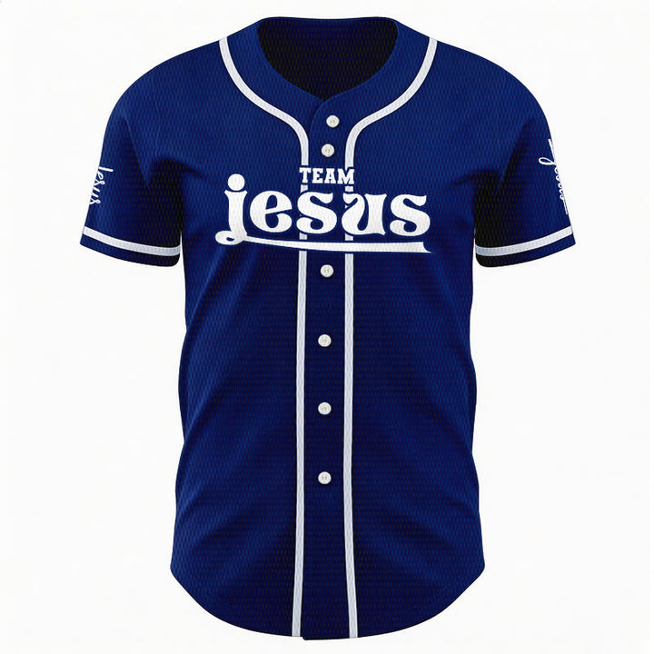 Christianartworkshop Bold Team Jesus Custom Name Number Unisex Custom Baseball Jersey - image 1