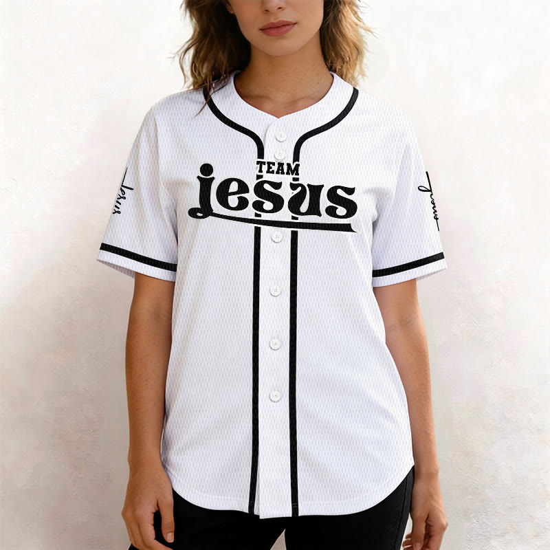 Christianartworkshop Bold Team Jesus Custom Name Number Unisex Custom Baseball Jersey - image 9