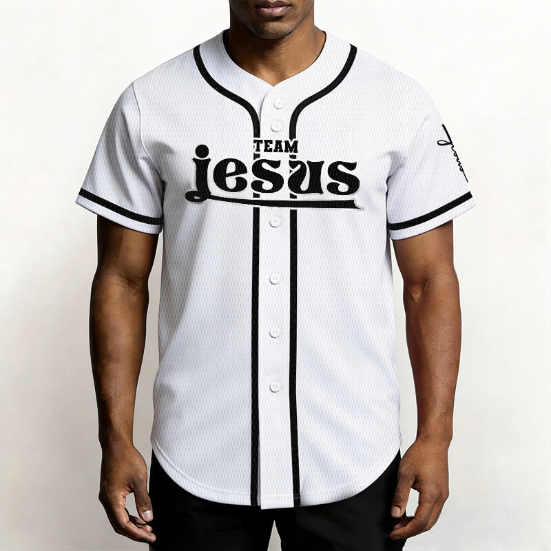 Christianartworkshop Bold Team Jesus Custom Name Number Unisex Custom Baseball Jersey - image 8