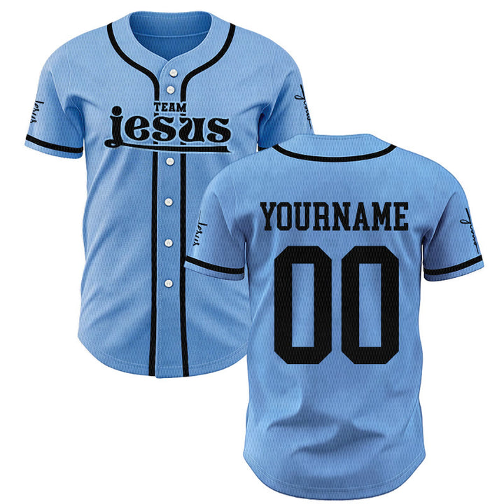 Christianartworkshop Bold Team Jesus Custom Name Number Unisex Custom Baseball Jersey - Blue - 5XL - Name & Number Customized - image 31