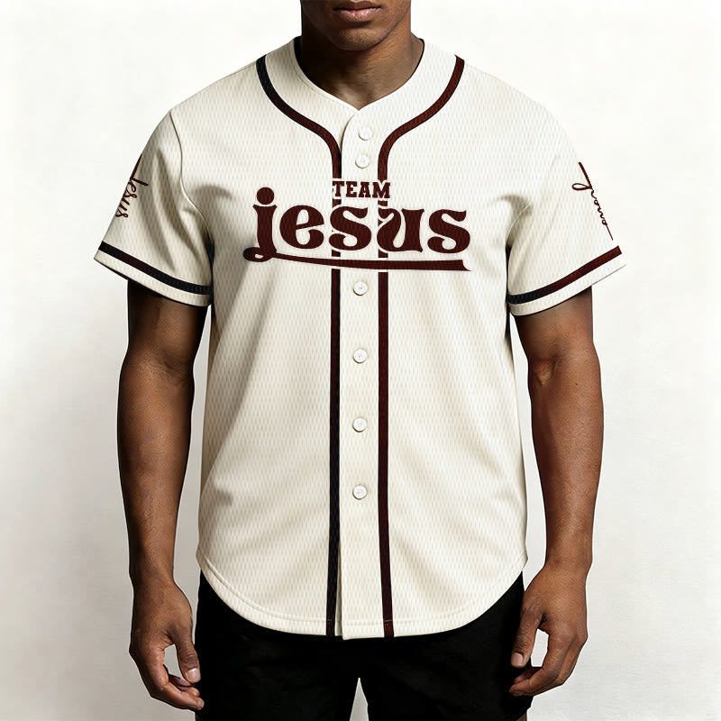 Christianartworkshop Bold Team Jesus Custom Name Number Unisex Custom Baseball Jersey - image 45
