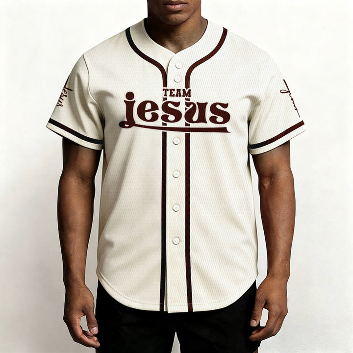Christianartworkshop Bold Team Jesus Custom Name Number Unisex Custom Baseball Jersey - image 45
