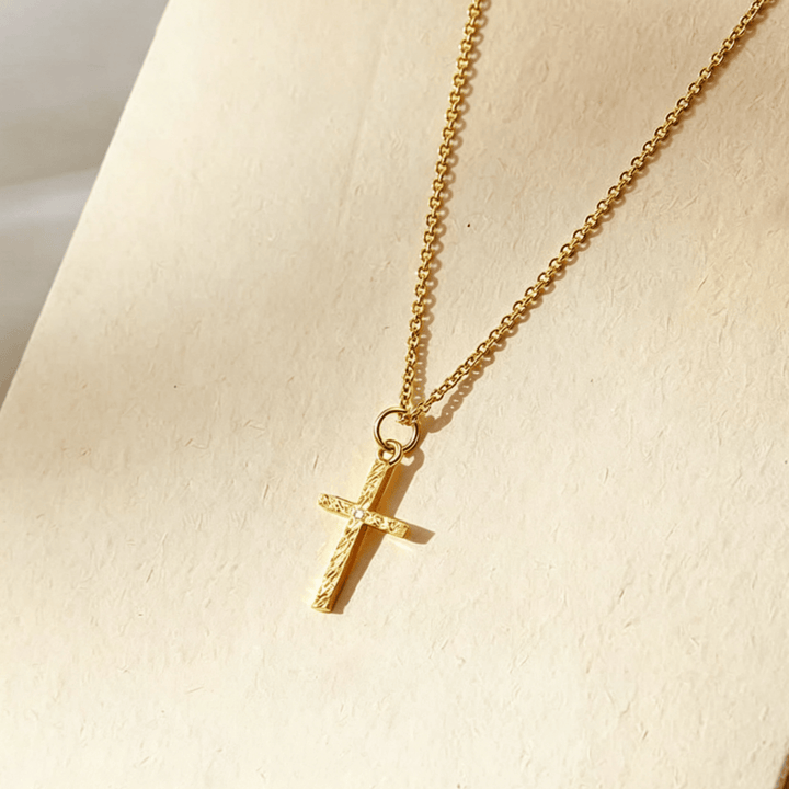 FREE Today: Dainty Stackable Two Tier Rhinestone Cross A To Z Initial Tag Figaro Chain Necklace: Timeless Emblem of Gentle Heavenly Guardianship - image 3