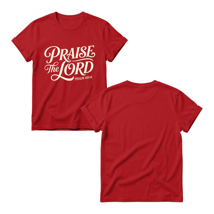 Christianartworkshop Ornate Curly Script Praise The Lord Psalm 150:6 Women’s Crewnecks T-shirt - image 15