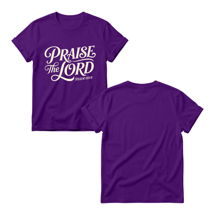 Christianartworkshop Ornate Curly Script Praise The Lord Psalm 150:6 Women’s Crewnecks T-shirt - image 13