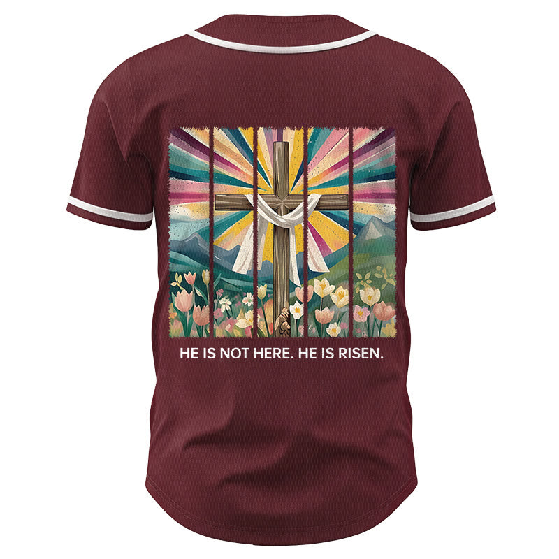 Christianartworkshop He Is Not Here He Is Risen Faith Unisex Baseball Jersey - image 32