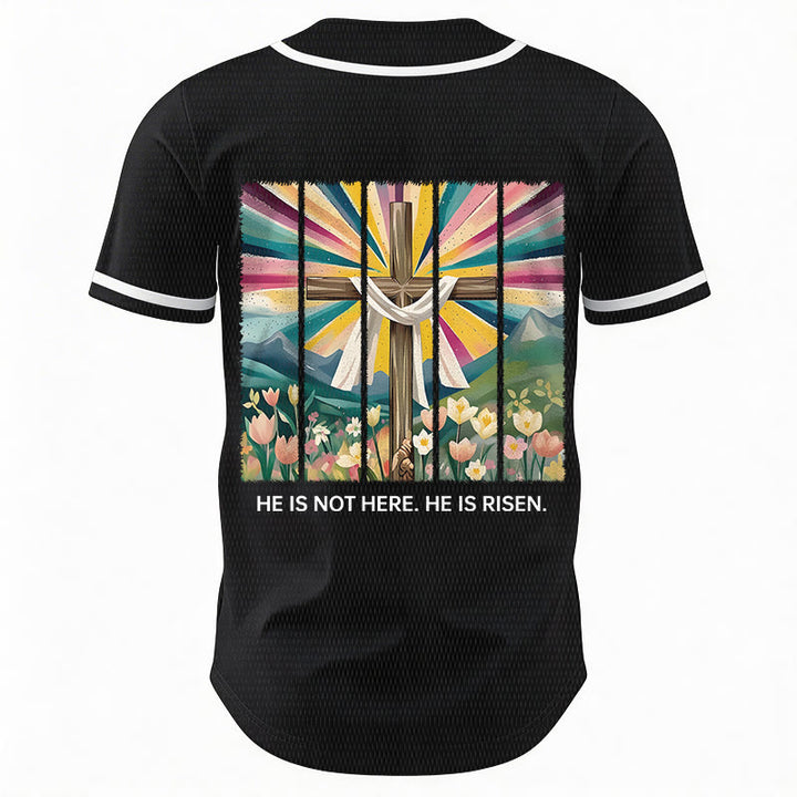Christianartworkshop He Is Not Here He Is Risen Faith Unisex Baseball Jersey - image 18