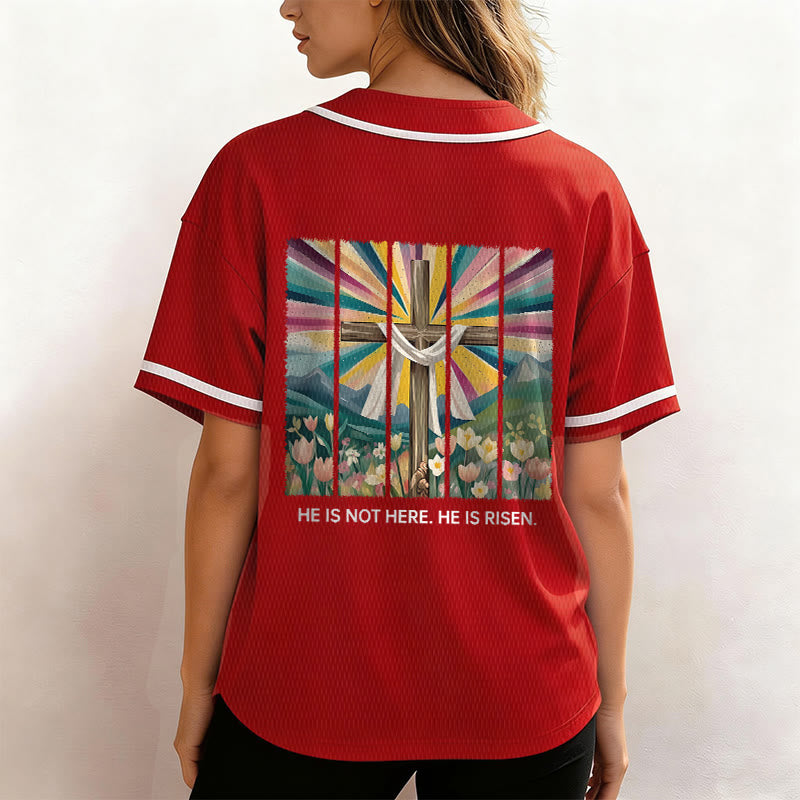 Christianartworkshop He Is Not Here He Is Risen Faith Unisex Baseball Jersey - image 27