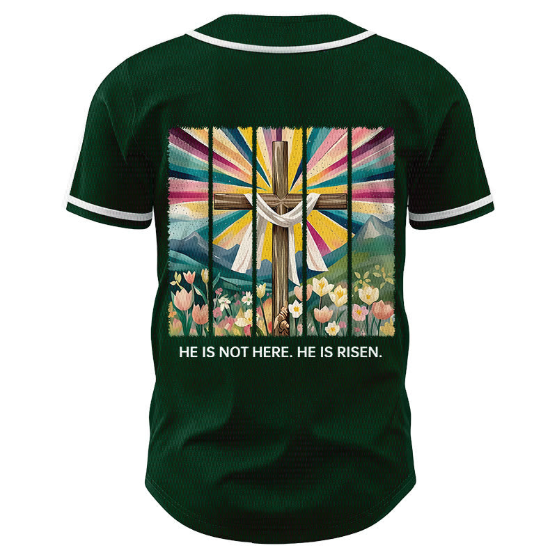 Christianartworkshop He Is Not Here He Is Risen Faith Unisex Baseball Jersey - image 46