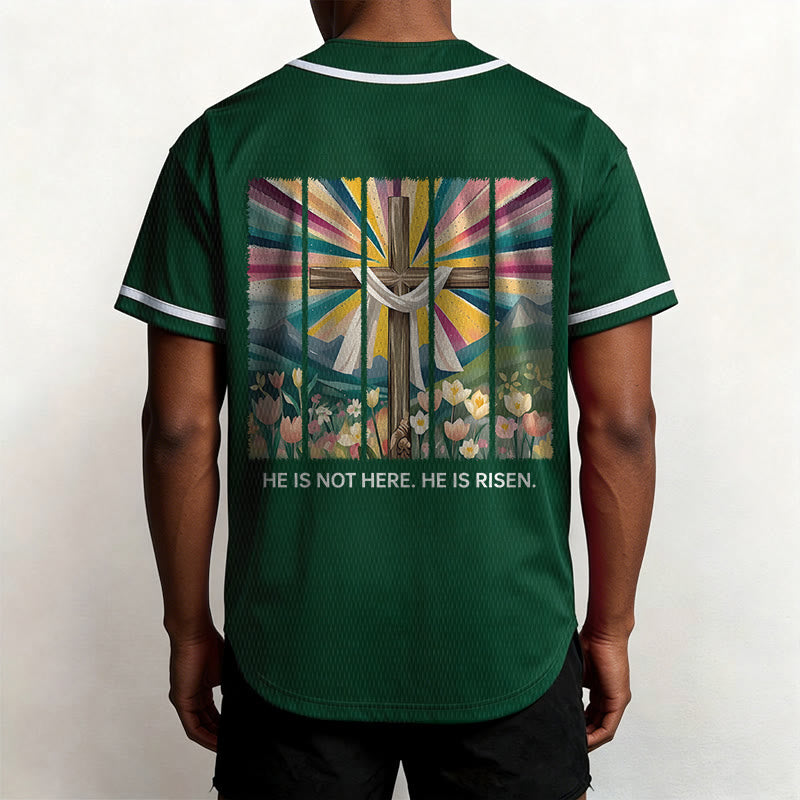 Christianartworkshop He Is Not Here He Is Risen Faith Unisex Baseball Jersey - image 47