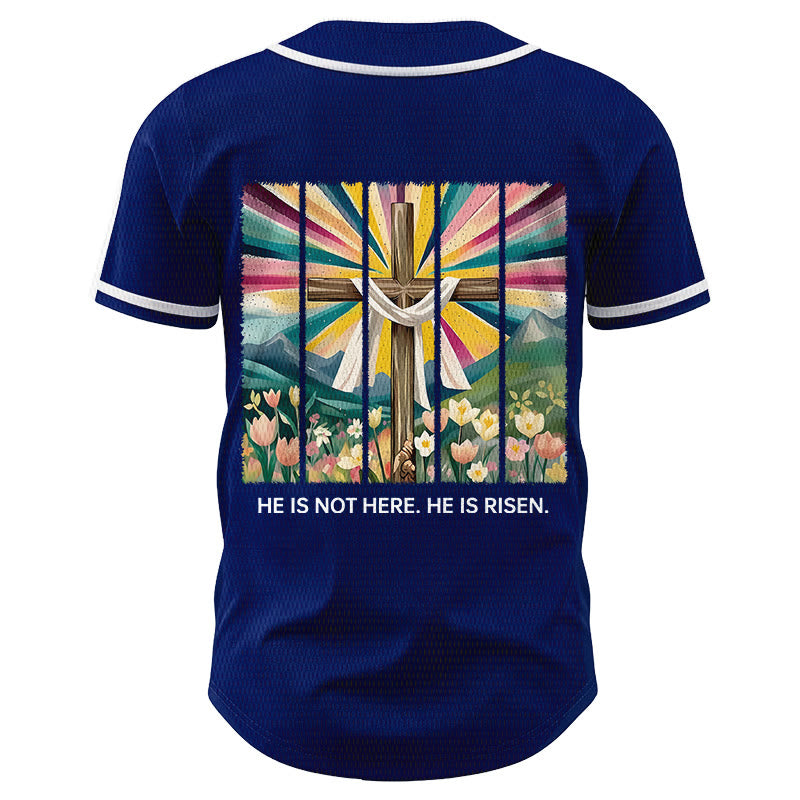 Christianartworkshop He Is Not Here He Is Risen Faith Unisex Baseball Jersey - image 53