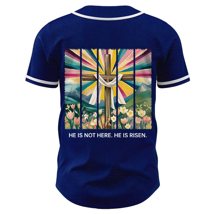 Christianartworkshop He Is Not Here He Is Risen Faith Unisex Baseball Jersey - image 53