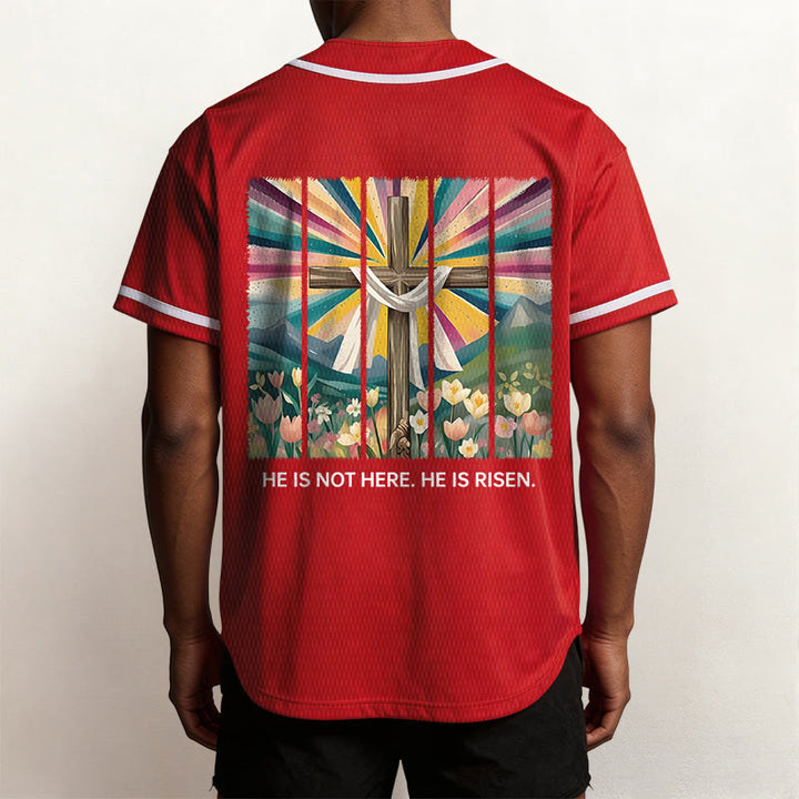 Christianartworkshop He Is Not Here He Is Risen Faith Unisex Baseball Jersey - image 26