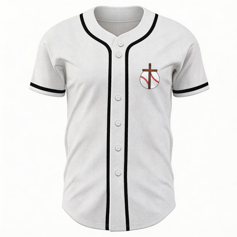 Christianartworkshop Philippians 4:13 Faith Baseball Jersey: Baseball Cross Motto Strength Devotion Athletic Shirt - image 17