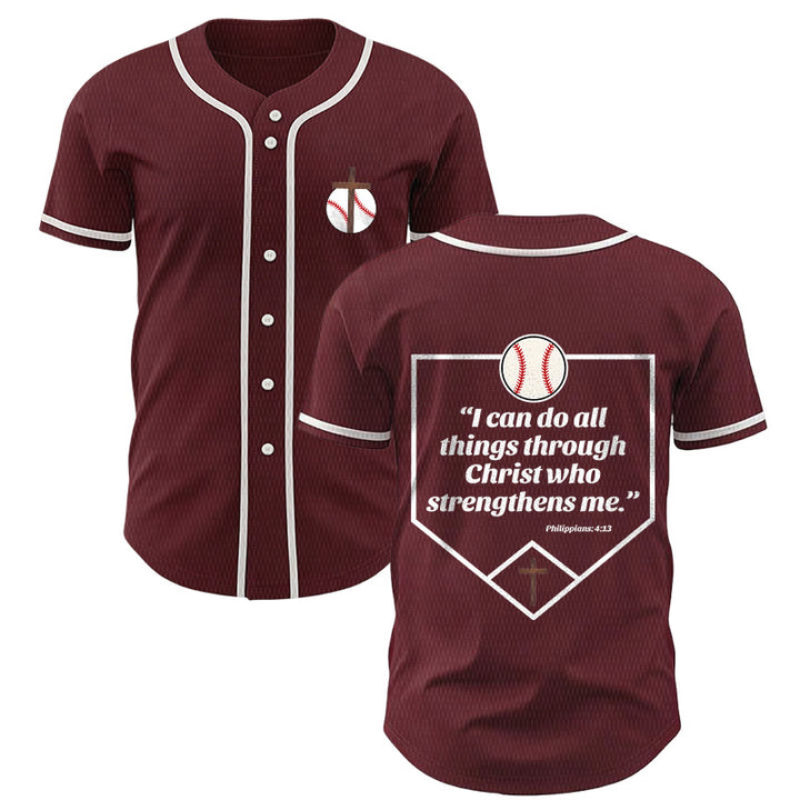 Christianartworkshop Philippians 4:13 Faith Baseball Jersey: Baseball Cross Motto Strength Devotion Athletic Shirt - Wine - 5XL - image 35