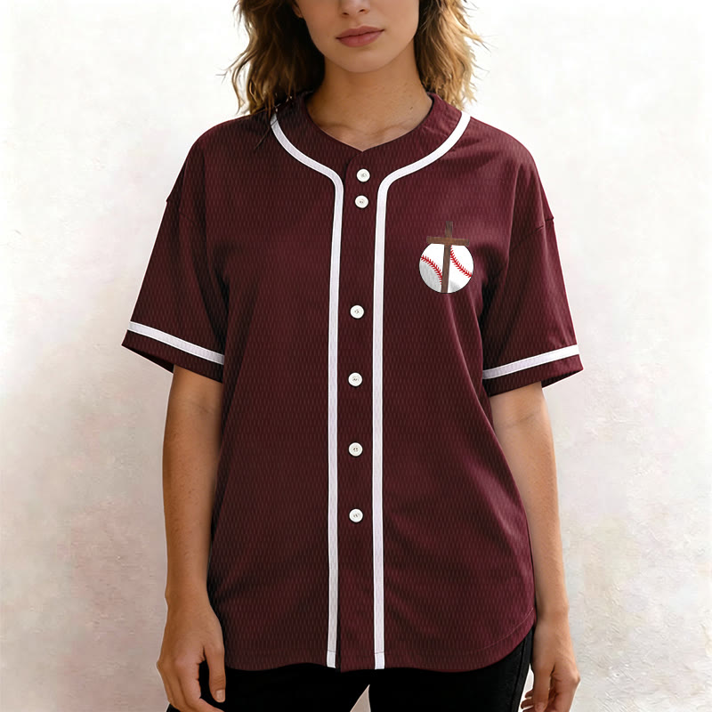 Christianartworkshop Philippians 4:13 Faith Baseball Jersey: Baseball Cross Motto Strength Devotion Athletic Shirt - image 37