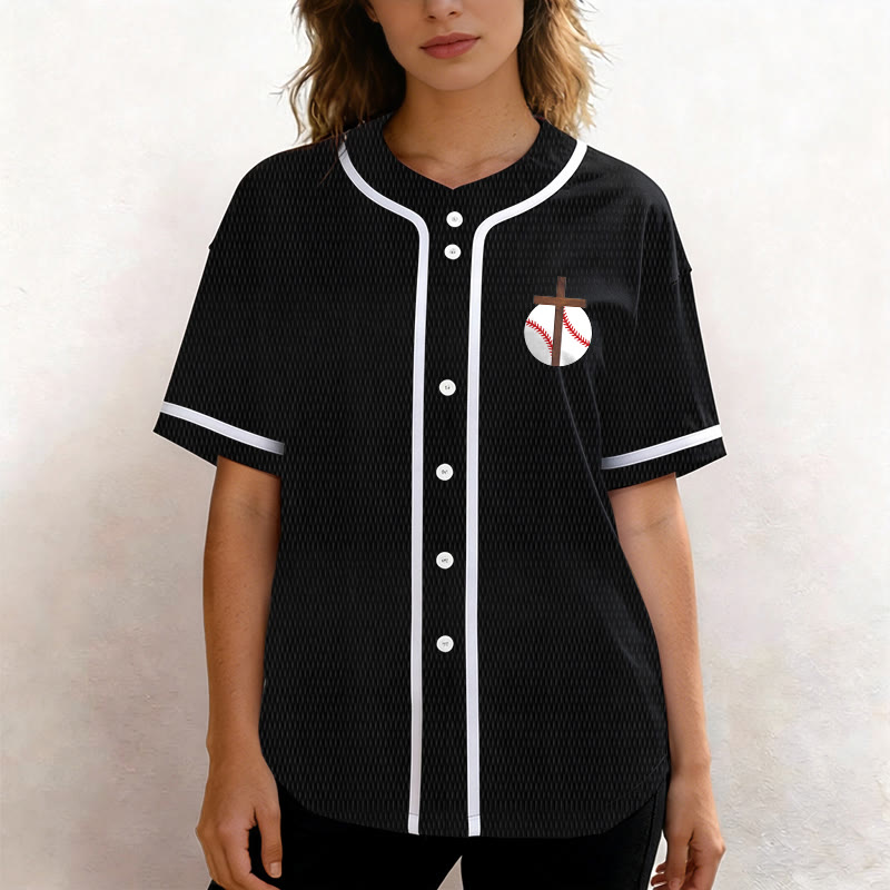 Christianartworkshop Philippians 4:13 Faith Baseball Jersey: Baseball Cross Motto Strength Devotion Athletic Shirt - image 24