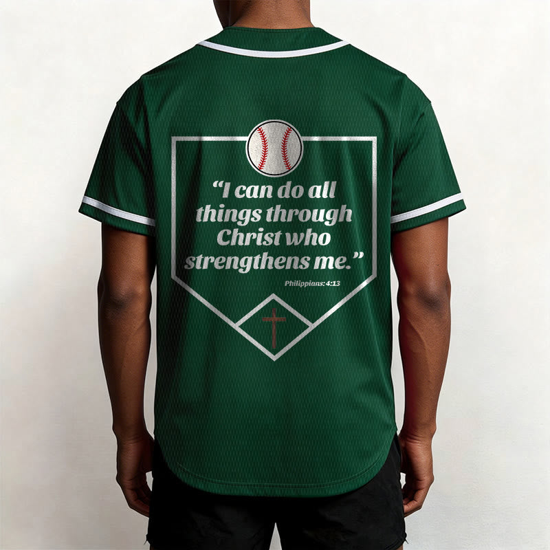 Christianartworkshop Philippians 4:13 Faith Baseball Jersey: Baseball Cross Motto Strength Devotion Athletic Shirt - image 53