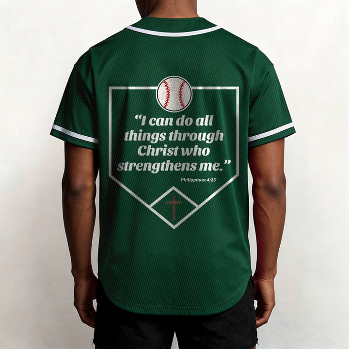 Christianartworkshop Philippians 4:13 Faith Baseball Jersey: Baseball Cross Motto Strength Devotion Athletic Shirt - image 53
