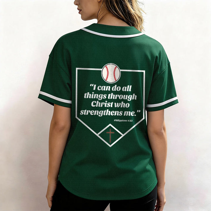 Christianartworkshop Philippians 4:13 Faith Baseball Jersey: Baseball Cross Motto Strength Devotion Athletic Shirt - image 54
