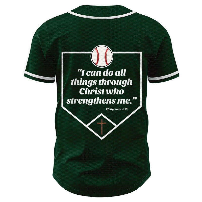 Christianartworkshop Philippians 4:13 Faith Baseball Jersey: Baseball Cross Motto Strength Devotion Athletic Shirt - image 55
